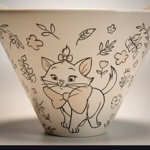 Adorable Cat Bowl with Floral Accents